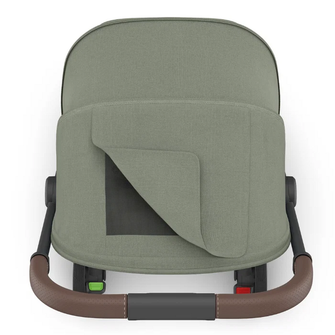 Minu V3 Stroller - Evelyn - Meadow Green Carbon Frame - Chestnut Leather