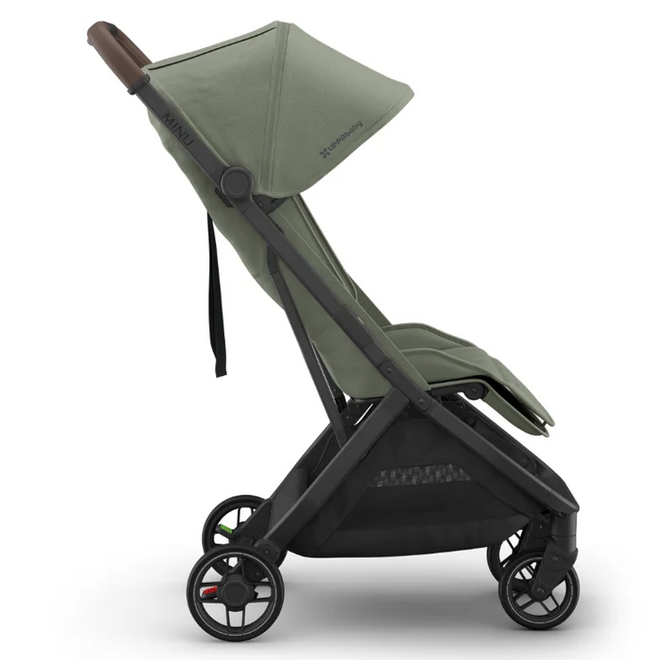 Minu V3 Stroller - Evelyn - Meadow Green Carbon Frame - Chestnut Leather
