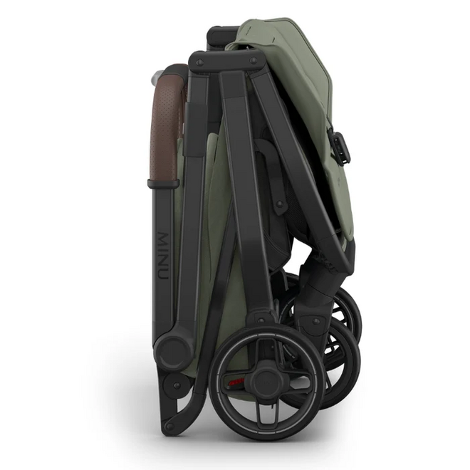 Minu V3 Stroller - Evelyn - Meadow Green Carbon Frame - Chestnut Leather