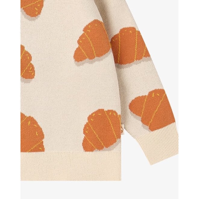 Petite Revery Knit Sweater Cozy Croissants
