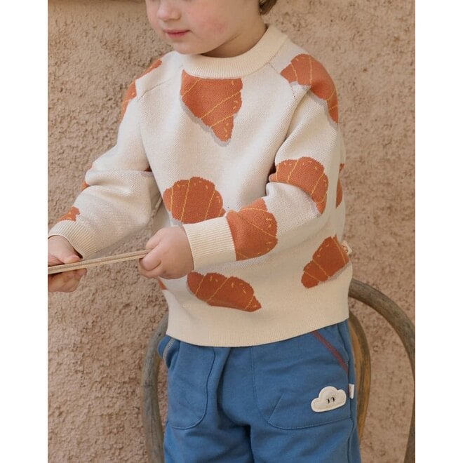 Petite Revery Knit Sweater Cozy Croissants