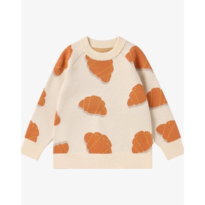 Petite Revery Knit Sweater Cozy Croissants