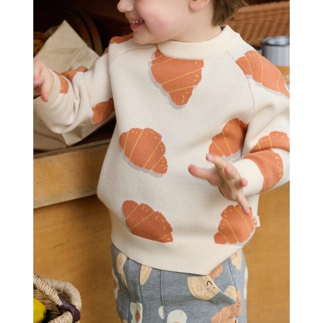 Petite Revery Knit Sweater Cozy Croissants