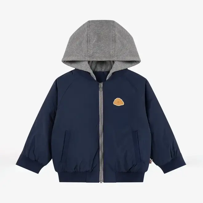 Recycled Nylon Baseball Jacket Blueberry
