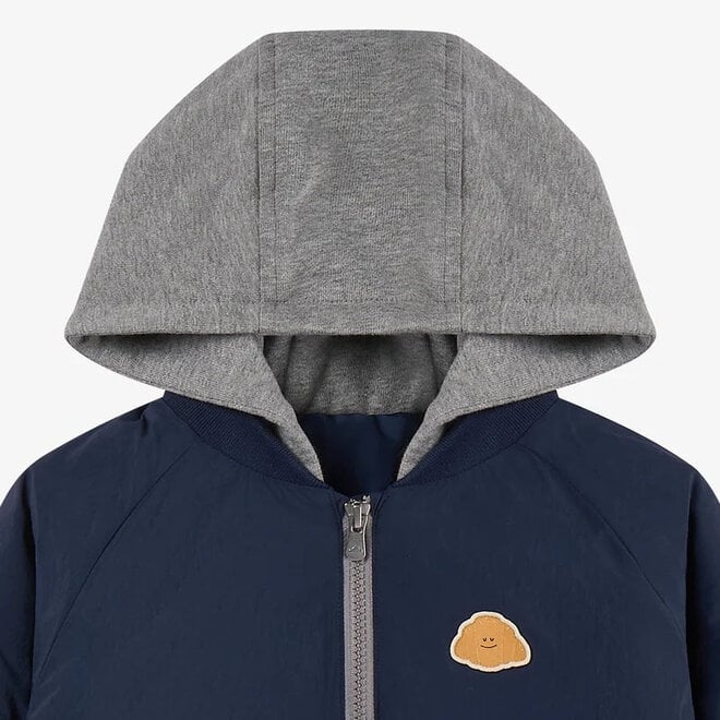 Recycled Nylon Baseball Jacket Blueberry