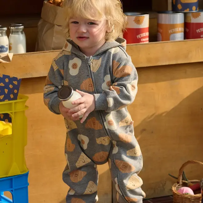 Hooded Romper French Terry
