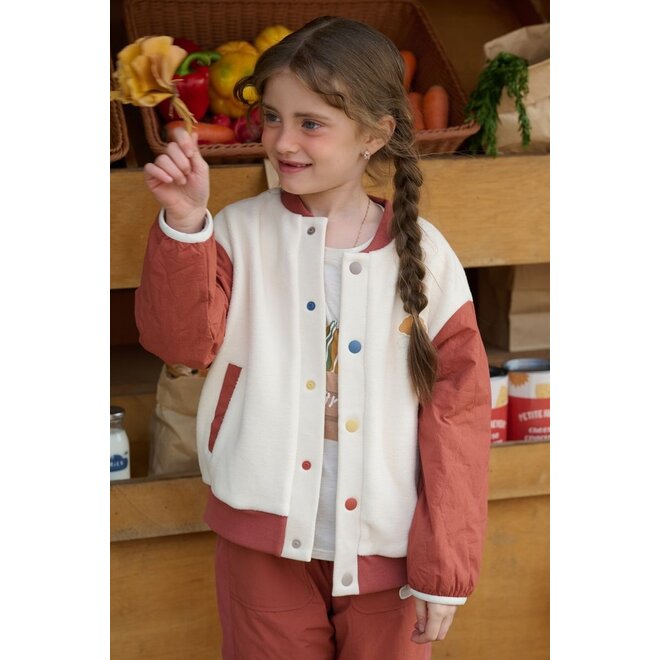 Sorona Fleece + Recycled Nylon Cardigan Redwood Burl