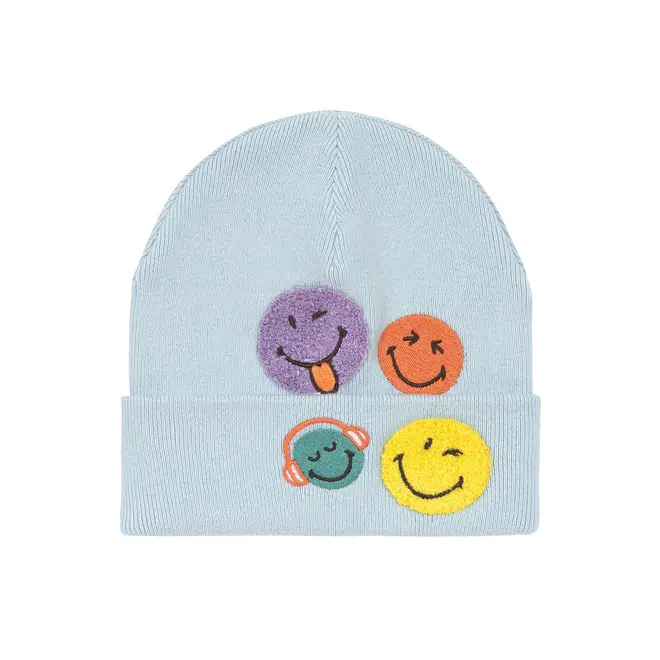 Lassig - Beanie SmileyWorld blue GOTS