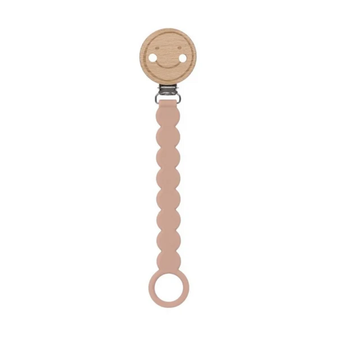 Lassig - Soother Holder Wood/Silicone Tiny Smile maple