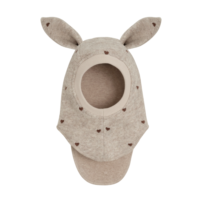 BALACLAVA EARS EMB. WOOL Sand Melange