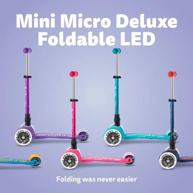 Micro Mini Foldable LED Scooter Neon Canary Yellow/Blue