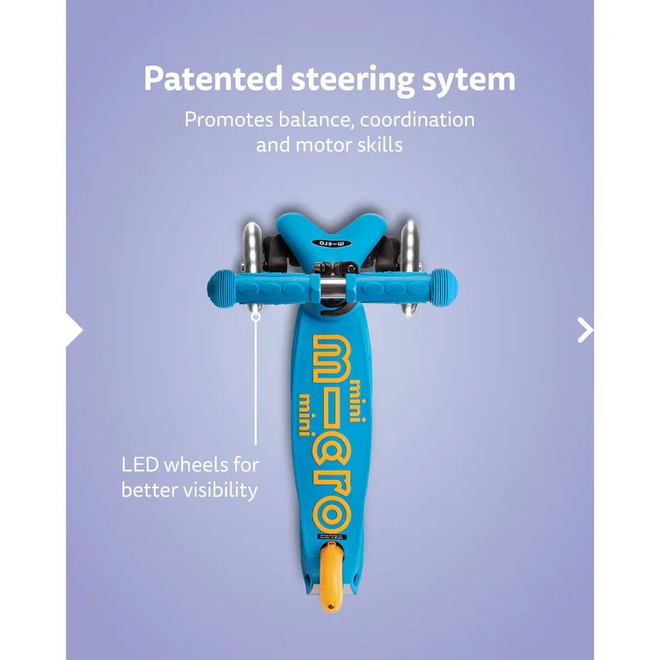 Micro Mini Foldable LED Scooter Neon Canary Yellow/Blue