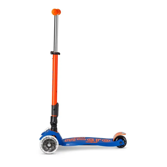 Micro Maxi Foldable LED Scooter Neon Blaze Orange/Navy