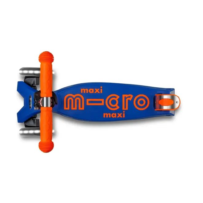Micro Maxi Foldable LED Scooter Neon Blaze Orange/Navy