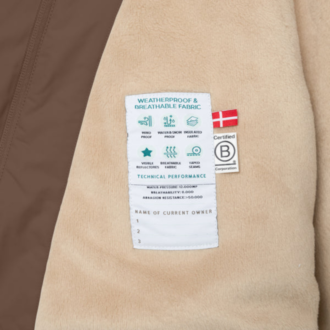 MATWANG fleece lined winter jacket Chestnut brown