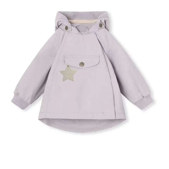 MATWANG fleece lined winter jacket Purple raindrops