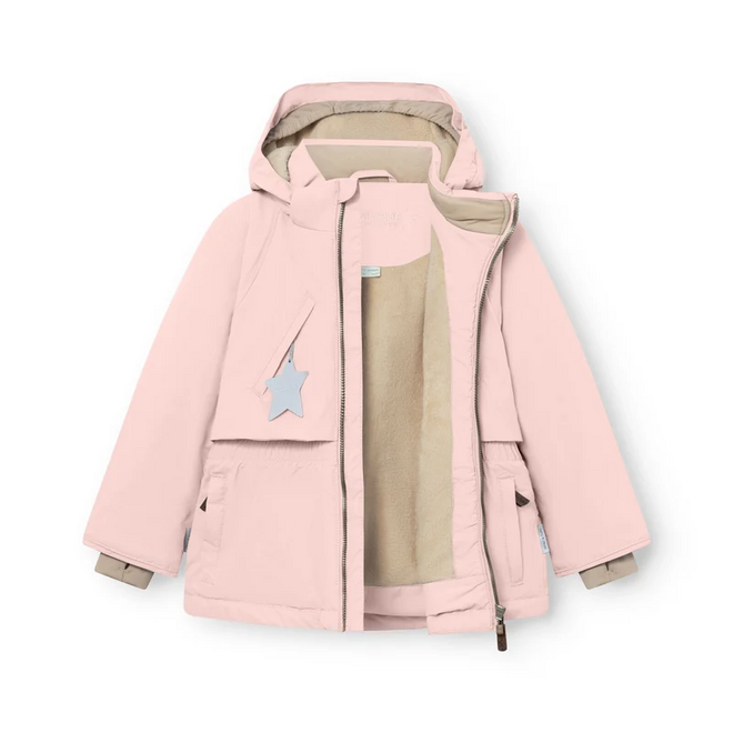 MATALGEANA fleece lined winter jacket. GRS Adobe rose
