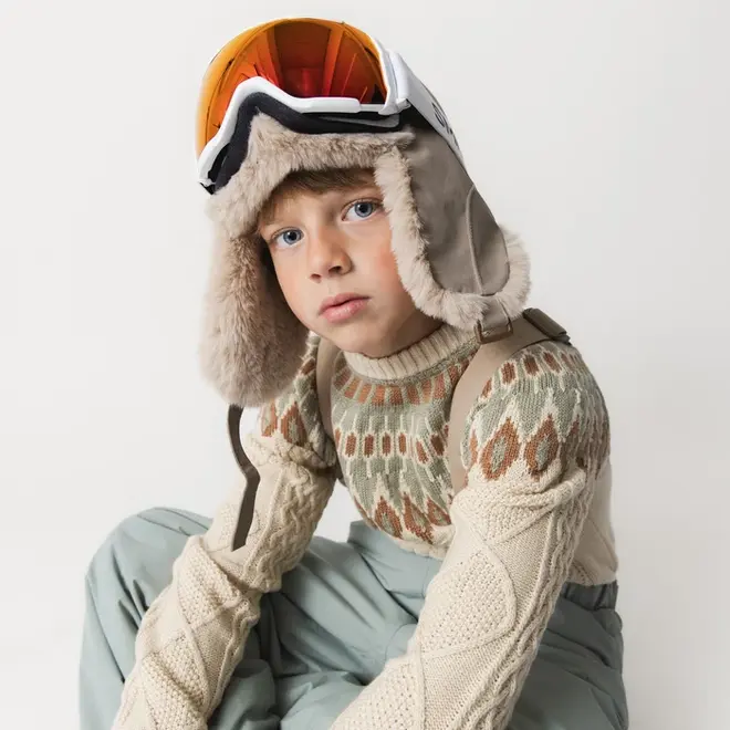 MATCRISTER teddy lined winter hood Slate gray