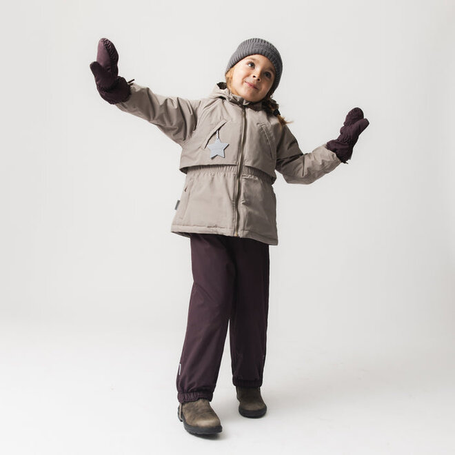 MATCESAR fleece lined mittens Fudge aubergine