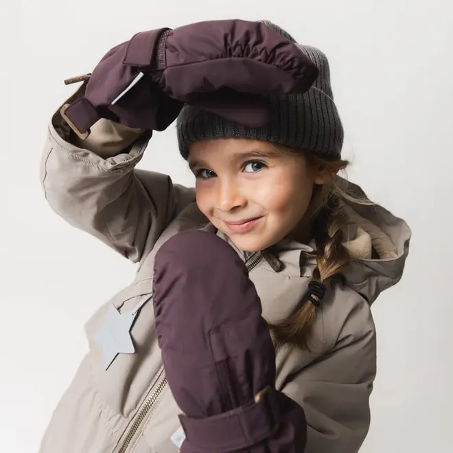 MATCESAR fleece lined mittens Fudge aubergine