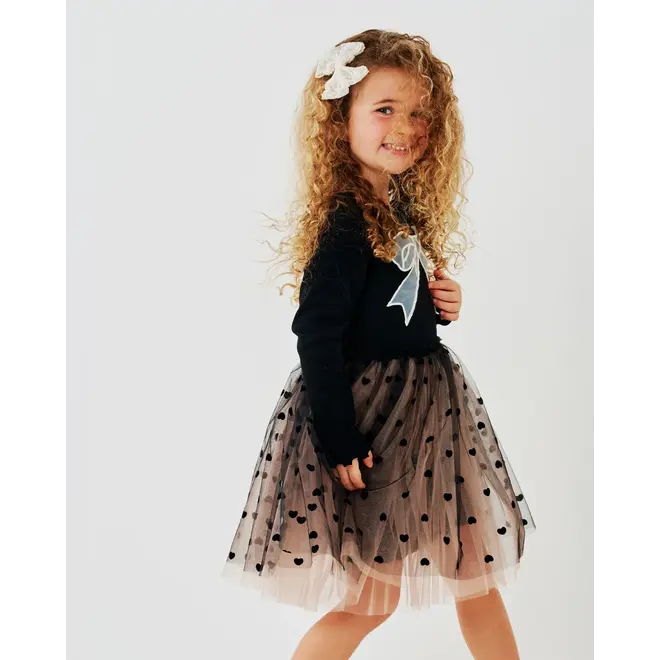 Petite Hailey Heart Bow Tutu Black