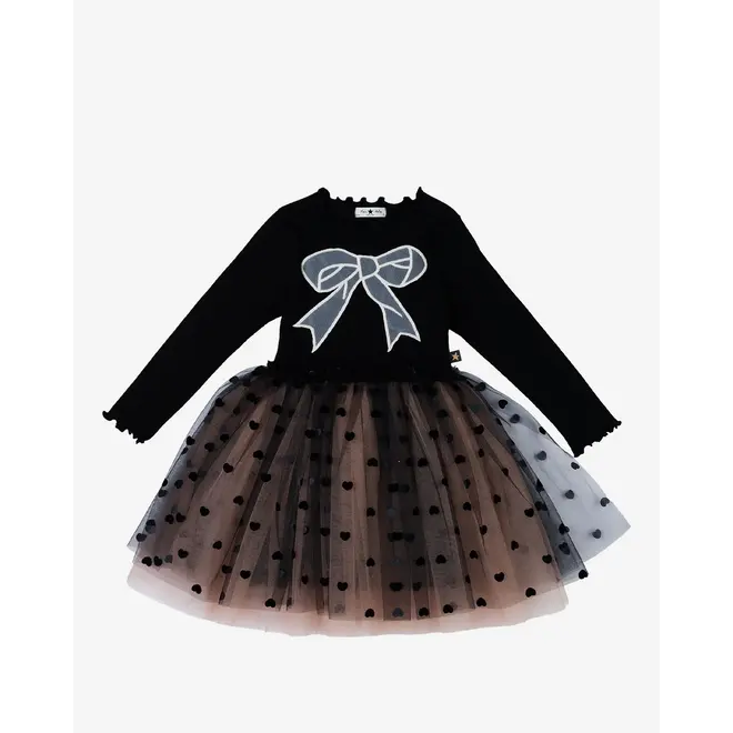 Petite Hailey Heart Bow Tutu Black