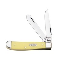 Case Cutlery Mini Trapper Yellow Synthetic Handle, Carbon Steel
