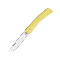 Case Cutlery Sod Buster Jr, with carbon steel (CV) blade and yellow delrin handle