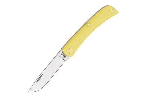 Case & Sons Cutlery Co. Case Cutlery Sod Buster Jr, with carbon steel (CV) blade and yellow delrin handle