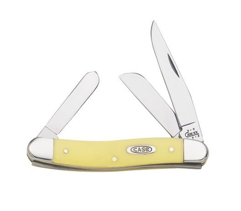 Case Cutlery Medium Stockman Yellow Delrin, Carbon Steel