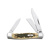 Case & Sons Cutlery Co. Case Medium Stockman Peach Seed Jig Amber Bone, Carbon Steel