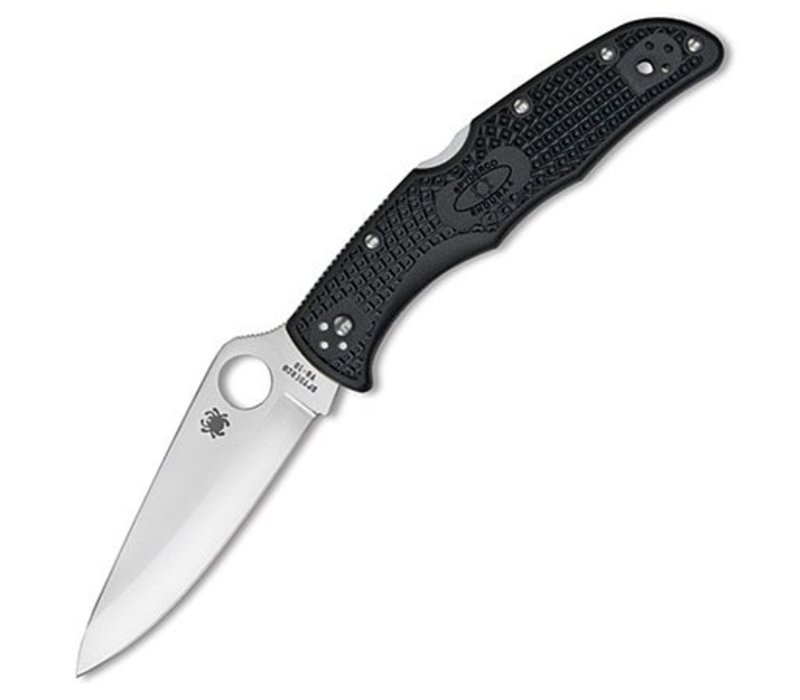 Spyderco Endura 4, black with fiberglass re-enforced nylon (FRN) lightweight handle, VG10 stainless blade