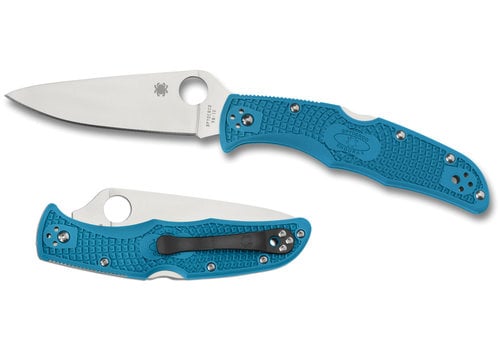 Spyderco Knives Spyderco Endura 4 Blue FRN Lightweight Handle, Plain Edge VG10