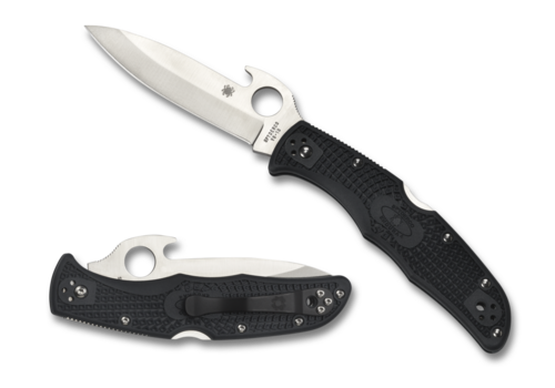 Spyderco Knives C10PGYW--Spyderco, ENDURA 4 Lightweight w/ Gray FRN Handle and Emerson Opener Blade of VG-10 Stainless