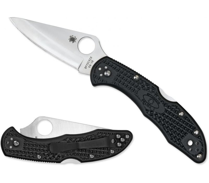 C11PBK--Spyderco Delica 4 w/ Black FRN Handle and VG-10 Stainless Blade