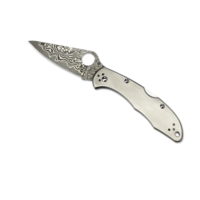 Spydero Delica 4 Titanium Handle and Damascus