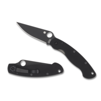 Spyderco Military Model Folder-Black G-10 Handle & CPMS30V Black Coated Blade