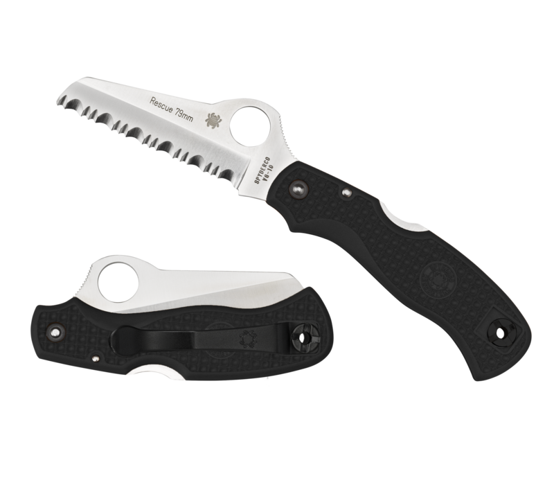 Spyderco, Rescue 79mm Black FRN and VG10 Serrated