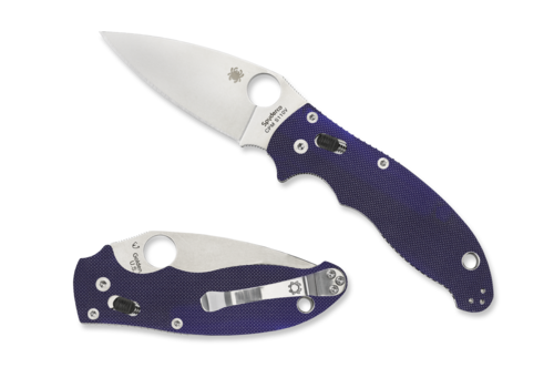 Spyderco Knives C101GPDBL2--Spyderco, Manix 2 w/ Dark Blue G-10 Handle and CPMS110V Powdered Steel Blade