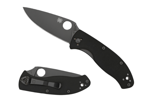 Spyderco Knives Spyderco, Tenacious Black G10 Handle, 8Cr13MoV Stainless Black Blade