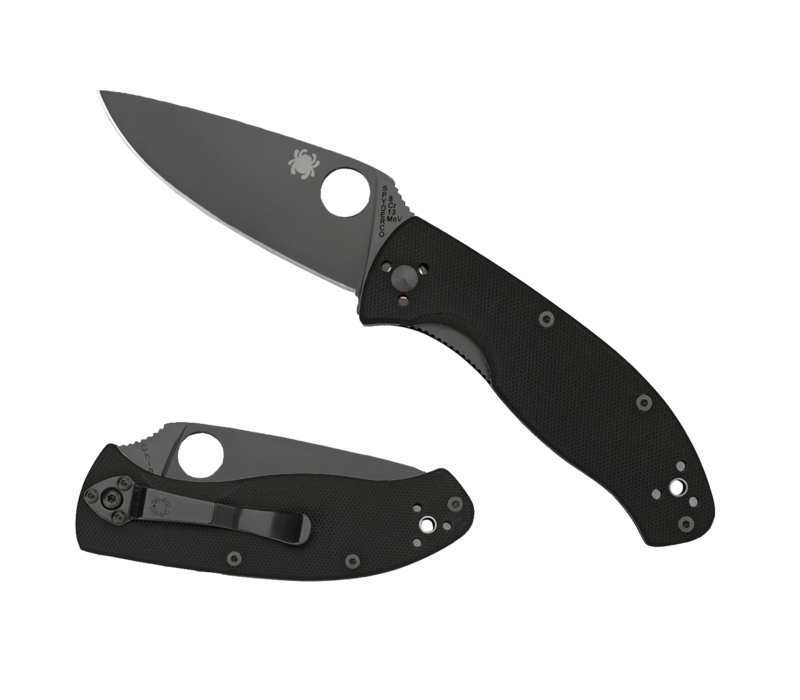 Spyderco, Tenacious Black G10 Handle, 8Cr13MoV Stainless Black Blade