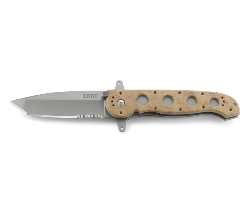 CRKT M16 Desert Tan Tanto Triple Point Serrations
