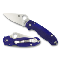 Spyderco Para 3 Folder-Midnight  Blue G-10 Handle, Plain Edge  CPMS110V Blade