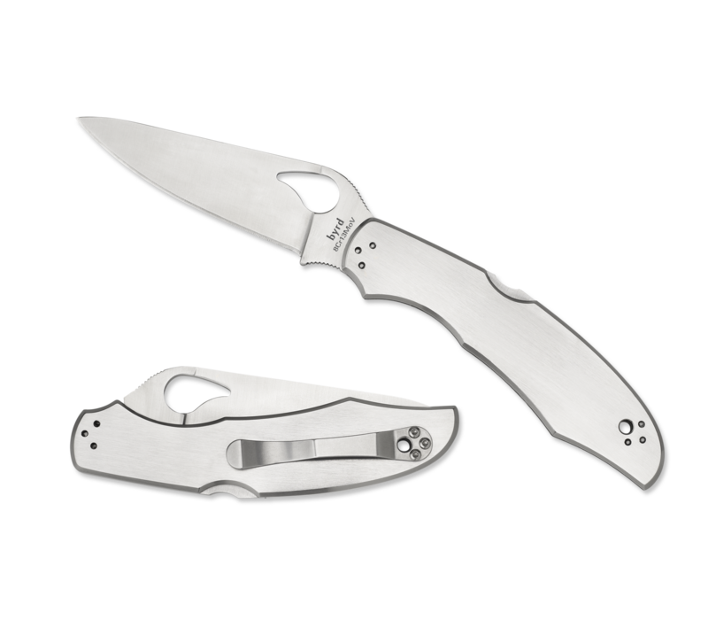 BY03P2--Spyderco, Byrd Cara Cara 2 w/ Stainless Handle and 8Cr13MoV Stainless Blade