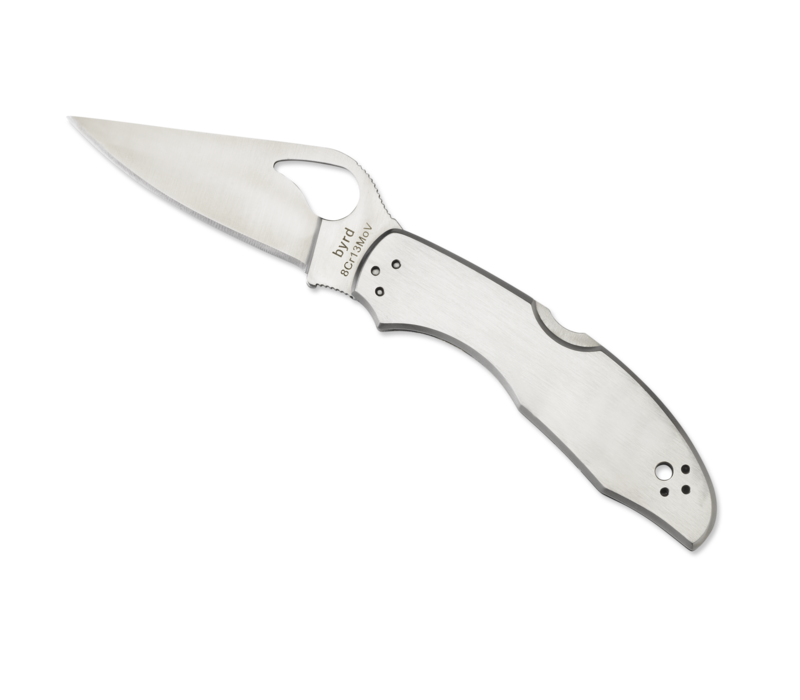 BY04P2--Spyderco, Byrd Meadowlark 2 w/ Stainless Handle and 8Cr13MoV Stainless Blade