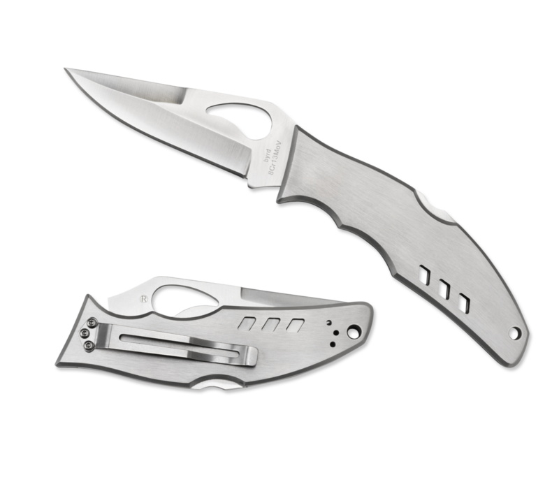 Spyderco Byrd Flight Stainless Handle, Plain Edge 8Cr13MoV Blade