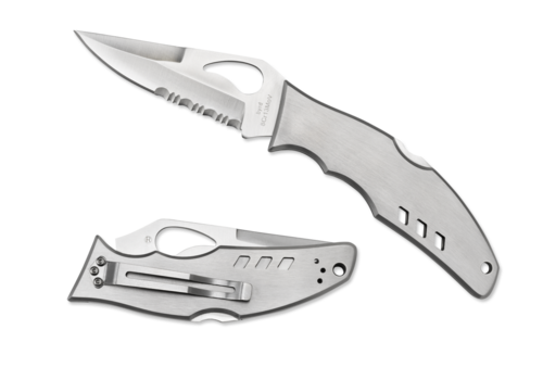 Byrd Knives Spyderco, Byrd Flight Stainless and 8Cr13MoV Stainless ComboEdge Blade