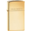 ZO13260--Zippo, Slim Solid Brass