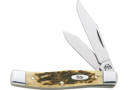 Case & Sons Cutlery Co. CA077--Case, Small Texas Jack w/ Amber Bone and Carbon Steel (CV) Blade