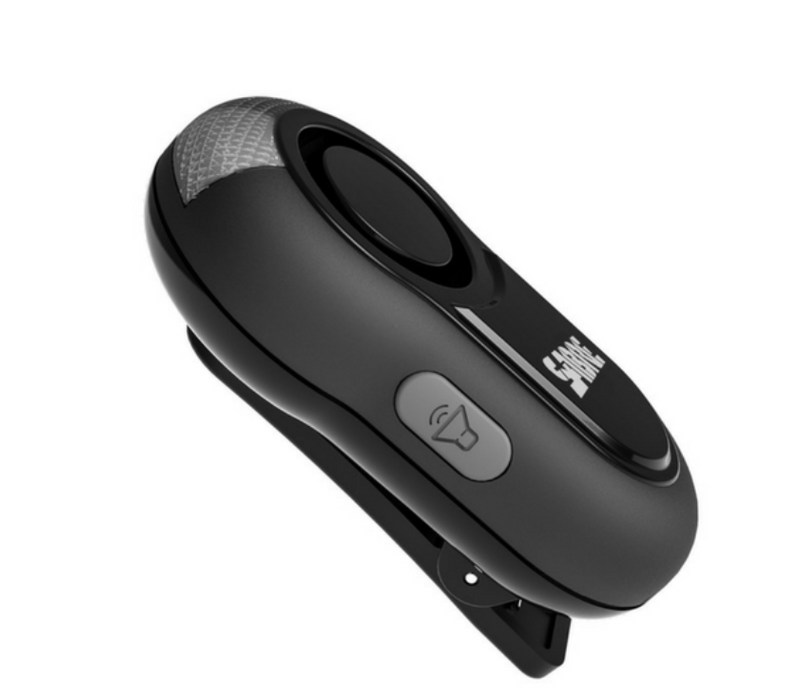 PA-CLIP-BK--Security Equipment, Personal Alarm with LED Light (Black)